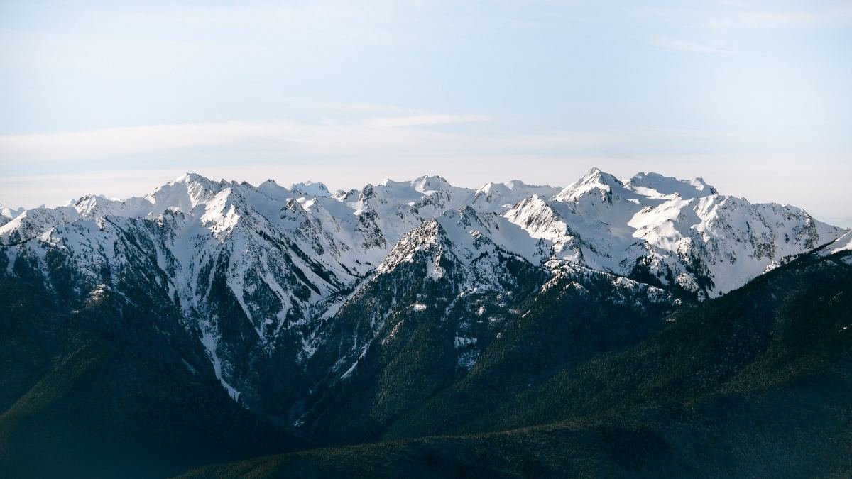 Snowy mountain range